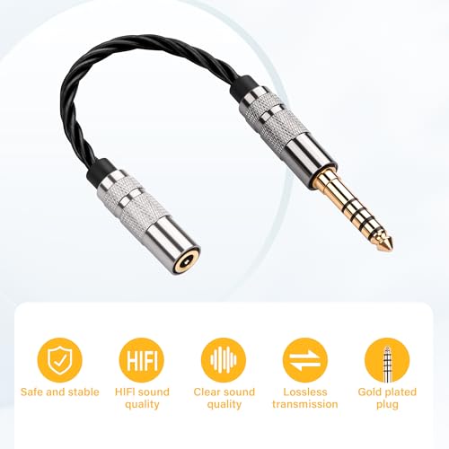 Cable adaptador audio 4.4mm macho a 3.5mm hembra 15 cm miniatura 6