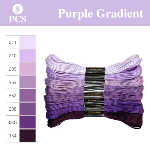 Image of 1 Pieces Cross StitchEmbroidery Floss,100% Eco-Cotton Cotton Premium Skeins, Ideal for Arts & Crafts (Purple Series 67981)