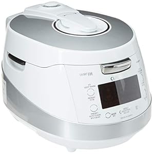 Cuckoo Induction Heating Pressure Rice Cooker – 18 built-in programs including Glutinous, GABA, Mixed, Sushi and more, Non-Stick Coating, Made in Korea, White/Silver, 6 Cups