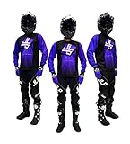  JLP RACING TENUE PANTALON MAILLOT GANTS MOTO CROSS QUAD ENDURO VTT BMX MTB ENFANT STRIPES VIOLET L