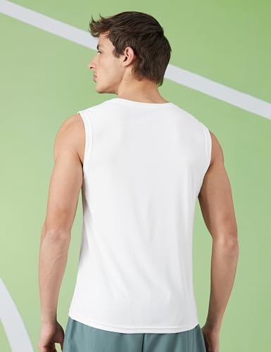 Image of Amazon Brand - Symbol Men's Polyester Color Block Active Regular Fit Sports | Round Neck | Sleeveless T-Shirt