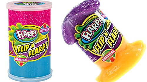 Flip & Flarp Noise Putty for Kids Double Pack Original & Glitter JA-RU Farrt Gas Noise Maker Slime & Scented Putty Fidget Stress Toy for Boys, 047-1A