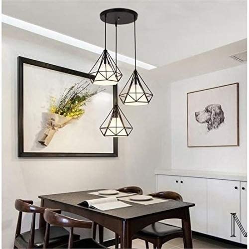 Lámpara de techo con enchufe Edison E27 en acabado negro mate geométrico 3