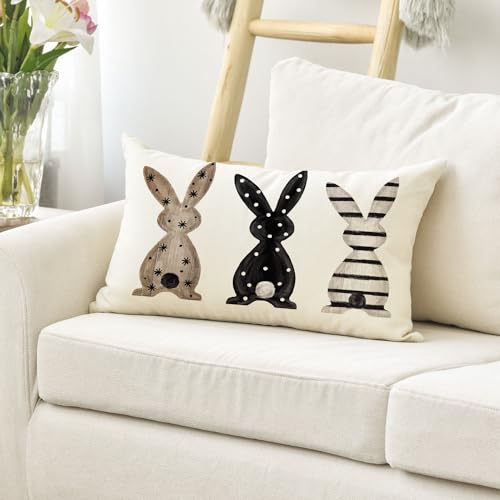 Avoin Colorlife PILLOWCOVER-EASTER-3050-039 Easter Rabbits Throw Pillow Cover thumb #4