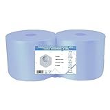 350m de largo Blancoplata - Pack de 2 Bobinas de Papel Industrial Alimentaria Laminada 2 capas- Color Azul - 1000 Servicios