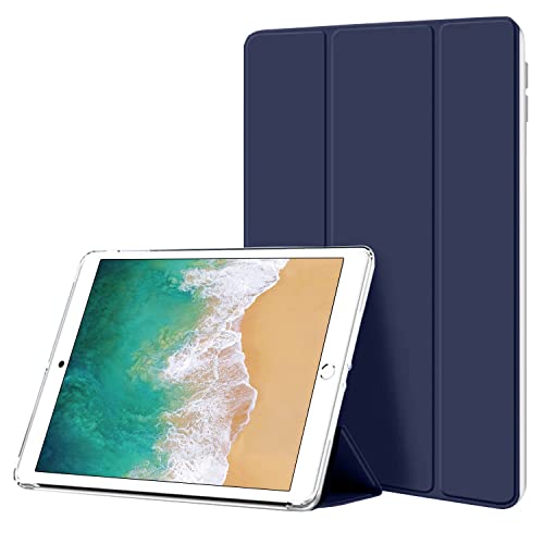 DIGITAL VANGARD DISCOVERING POSSIBILITIES Smart Magnetic Stand Case Soft TPU Frosted Translucent Back for iPad 9.7 inch 6th/5th Generation, Anti-Scratch and Lightweight (2017/18) (Blue)