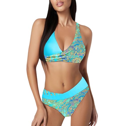 Tankini sportif imprimé pour femme résolvant le manque de maintien à la plage