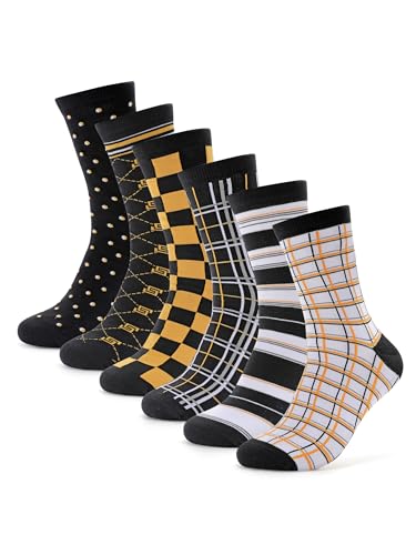 Forony Calcetines de vestir para hombre, de algodón peinado, antiolor, secado rápido, humedad, talla 8-13, Naranja, 8-13