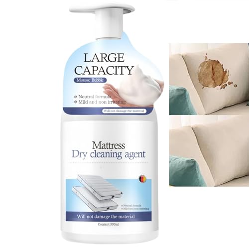 Powerful Mattress Cleaner & Stain Remover Extra Strong,Fast Acting Foam Cleaner Spray for Urine,Mattress Stain Remover,Yellow Stains & Odors,No Rinse Needed,Fresh Scent,Safe on Mattress, Carpet