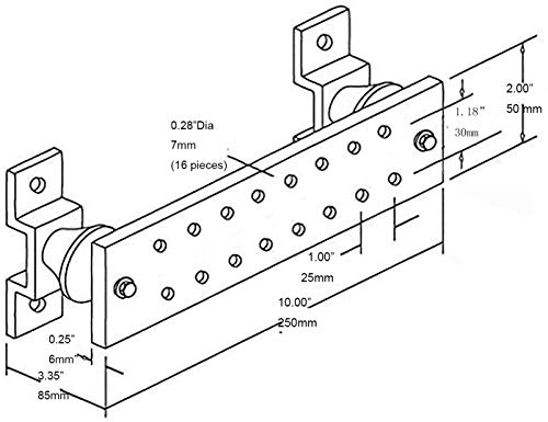 Wall Mounted Copper Ground Bar 16 Terminal Positions .25" X 2" X 10" Ground Bus Bar Kit,Sm40 Insulators Rated Uimp #TOP3