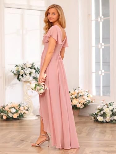 Chiffon Flower Girl Dresses for Wedding Junior Bridesmaid Dress with Ruffles for Teen Girls2