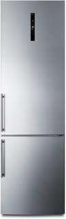 Summit 24" Refrigerator, 11.7 cu.ft Capacity Refrigerator - Freezer, Bottom Freezer, Ice Maker, Counter Depth, Stainless Steel - FFBF181ES2IM