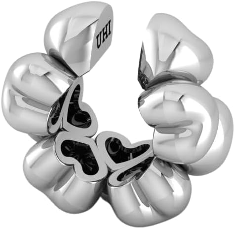 UHI Jewelry and More Nina Puff Heart Cuff, 925 Sterling Silver, Perfect for styling with every UHI earrings.