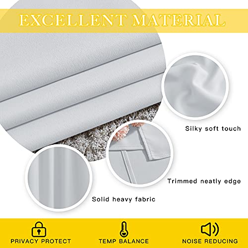 NICETOWN Patio Door Curtain Vertical Blinds, Grommet Top Room Divider Curtain Panel Thermal Insulated for Bedroom/Living Room (Greyish White, W80 by L108, 1 Panel)