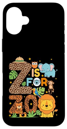 Z IS For Zoo Animals Zoo Squad�W�����O���������f�C�T�t�@�� �X�}�z�P�[�X iPhone 16 Plus �p