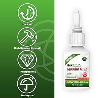 Viomis 30g Ceramic Glue, Instant Ceramic Super Glue for Porcelain and Pottery Repair, Fast Drying | Heat Resistant | Waterproof Strong Adhesive for Bonding Ceramic, Dishes, Tiles, DIY Crafts