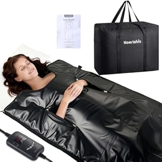noerishia Portable Infrared Sauna Blanket, Portable Design, Relaxation and Detox Washable & Foldable with Carrying Bag and Remote Control, 88-158℉, 10-60 Minutes Timer, (6 x 2.62) FT