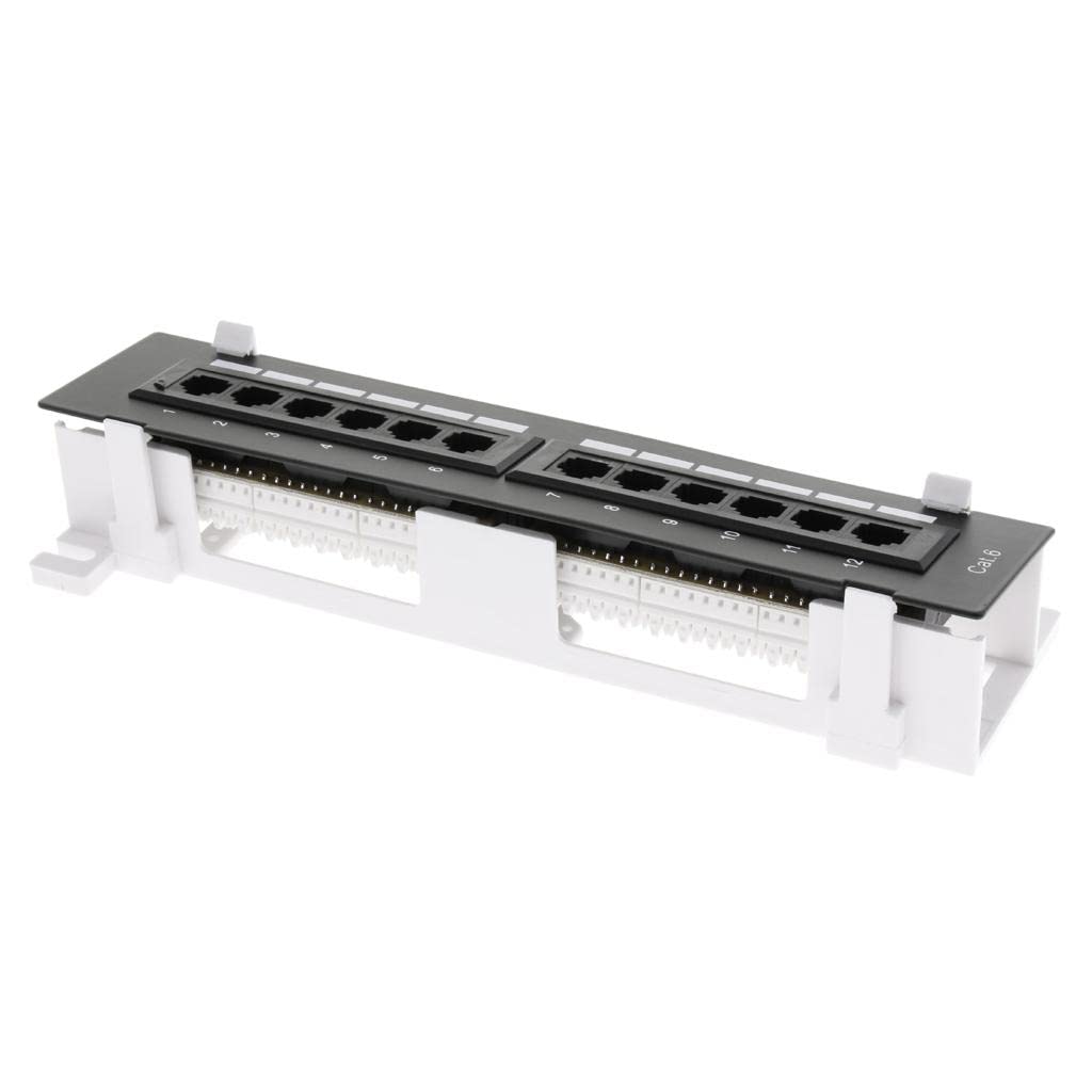 2 set di 12 porte Cat5e/6 non schermati Patch Panel di rete 10 pollici