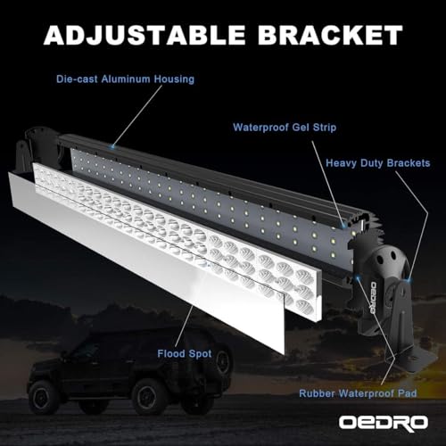 Image of OEDRO 52 Inch LED Light Bar Triple Row w /Wiring Harness