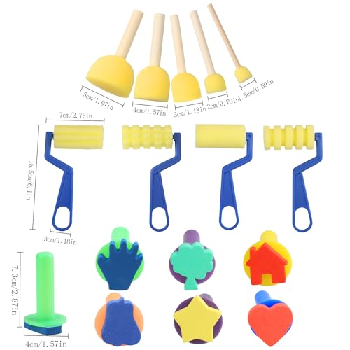 DAJISI 41 Stücke Pinsel Kinder, Pinsel Grundschule Schwämme Pinselset Kinder Malschwamm Beinhaltet 26 Buchstaben Malpinsel Kinder für Kinder Graffiti-Malerei DIY Handgemachte Kunstmalerei