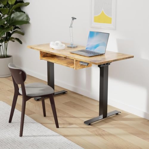 Image of TEKAVO Cift Height Adjustable Table for Office Work | Electric Standing Table Workstation with Keyboard Tray for Home Office| 60 kg Load Capacity |120L x 60W | Forest I DIY