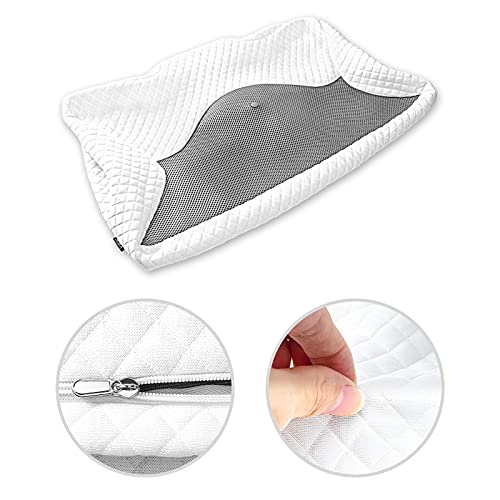 HOMCA Memory Foam Cervical Pillow Cover - Hypoallergenic Contour Pillow Case (Grey)