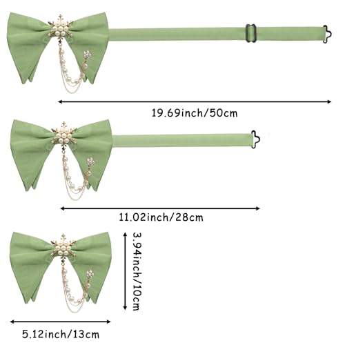 Image of Oversized Bow Ties for Men, Adjustable Bow Tie Pre-tied Bowties Pearl Decoration Bowtie for Tuxedo Wedding Party Prom
