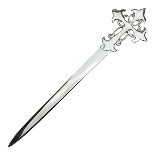 Treasure Gurus New Silver Gothic Cross Letter Opener Home/Office Envelope Knife Desk Accessory