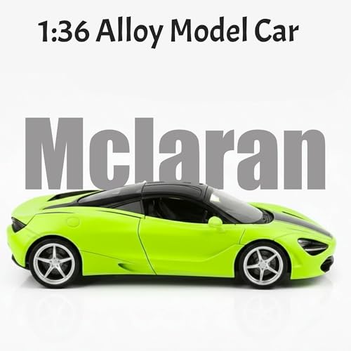 Image of SHAKTISM Die-Cast Metal Car Toy -1:36 Scale, Opening Doors, Pull Back Function, Collectible Toy, Racing Car for Kids Birthday Gift for Boys Girls (Green McLaran Diecast)