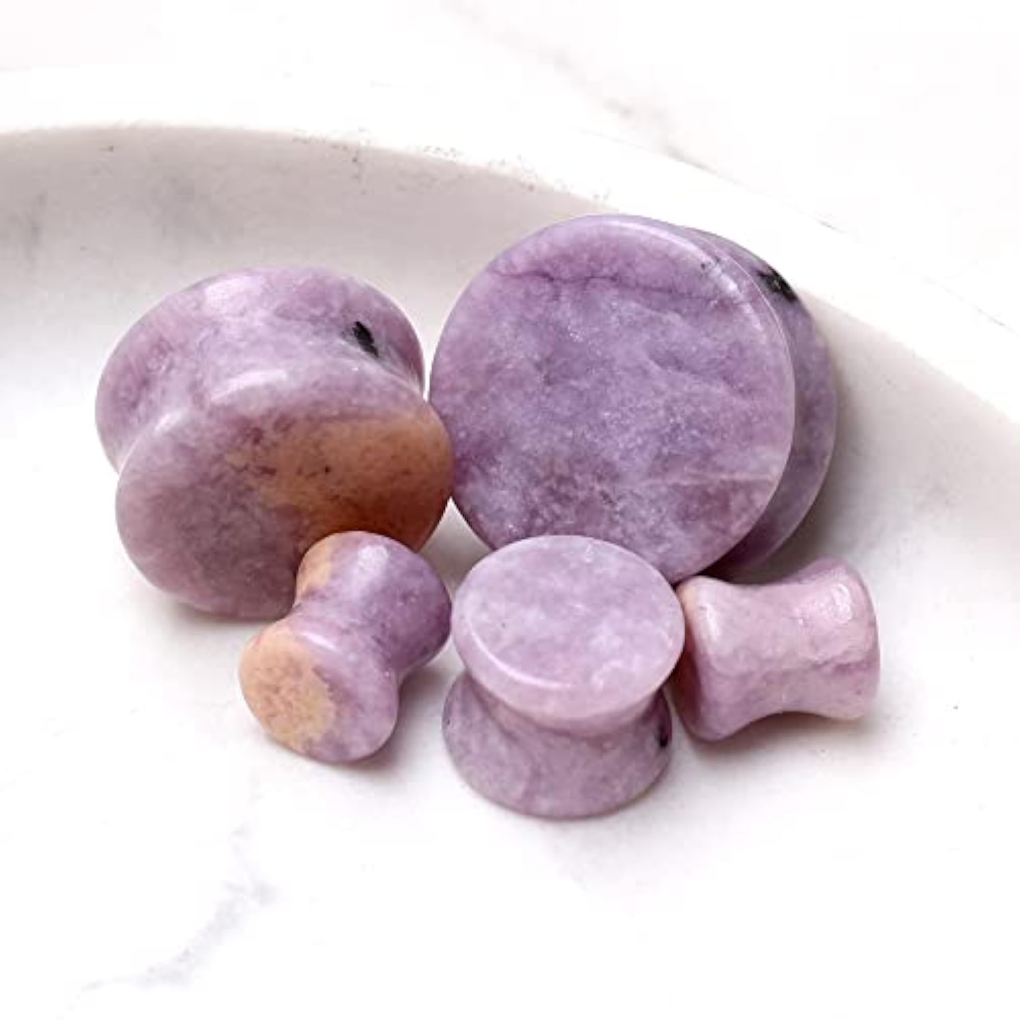 Pair of Natural Moondevite Stone Saddle Plug