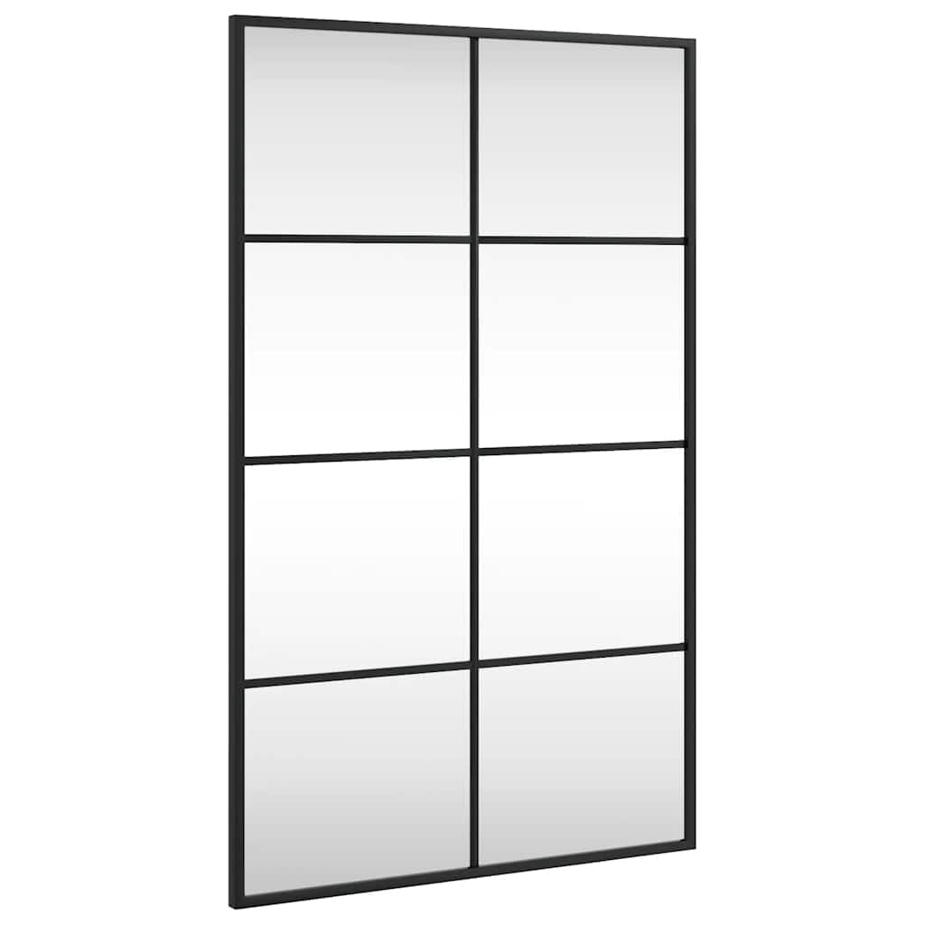 KGHFDVB Black Rectangle Wall Mirror 50x80 cm, Powder-Coated Iron Frame Wall Mounted Mirror for Bedroom, Hallway, Living Room, Bathroom