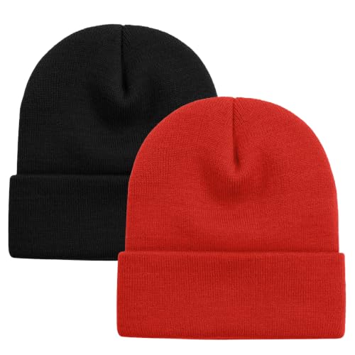 Image of ZOORON Beanie for Women Men Ski Watch Cap Cuffed Plain Skull Knit Hat Soft Fisherman Winter Hat