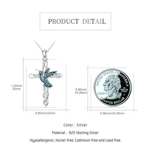 Cross Necklace 925 Sterling Silver Cross Pendant Christian Jewelry Catholic Gifts for Women Mom Friends4
