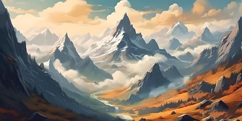 Diamond Painting Grand Format 220x100cm Montagne | Kit Broderie Diamant 5D