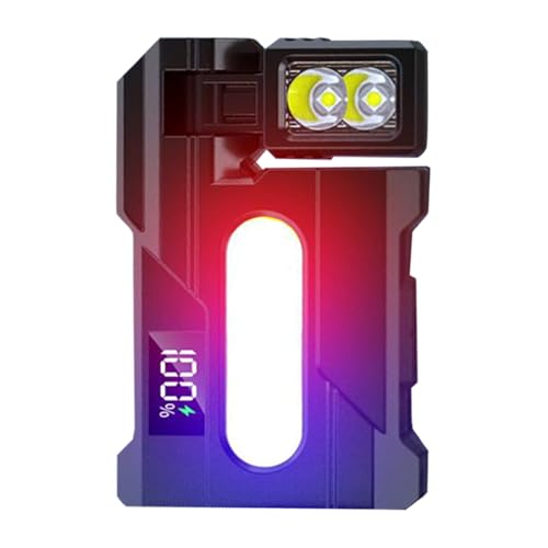 Linterna de camping con pantalla LCD giratoria, linterna compacta de mano, linterna impermeable portátil para personal de eventos, camping, viajes, tiendas de campaña, personal de seguridad
