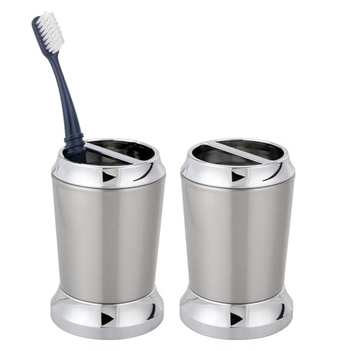Support de brosse à dents porte brosse inox salle de bain rangement lot 2