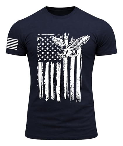 KESIHAN Men's Patriotic American Flag Eagle 1776 Graphic T Shirt