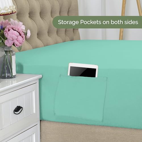 Elegant Comfort 1500 Premium Hotel Quality 18-21 Inches Deep - Extra Deep Pocket Single Fitted Sheet for High Mattress, Luxury and Softest, Smart Pocket - Wrinkle Free, California King, Paradise Teal - image 3
