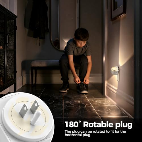Image of Briignite Projector Night Light, Rotating Night Lights Plug into Wall Dimmable, Soft White 3000K, Dusk to Dawn LED Nightlight for Kids, Bedroom, Nursery, Bathroom, Home Decor, Gaming Room