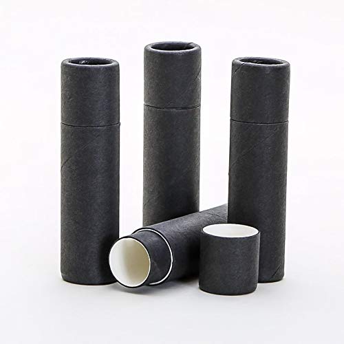 KJ's Krafts 6 mL Black Kraft Paperboard Lip Balm/Salve/Cosmetic/Lotion Tubes x100 Eco-friendly