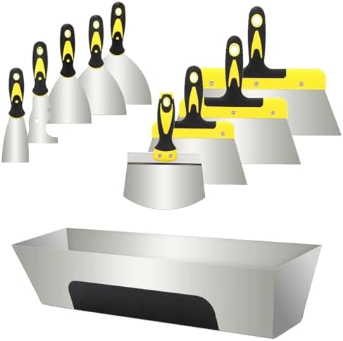 10 Piece Stainless Steel Putty Spatula, 9 Sizes Maximum Flexibili...