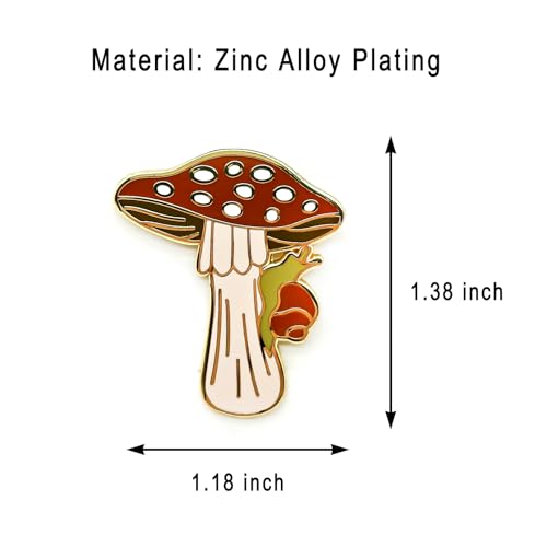 Image of Snail Under The Mushroom Umbrella Enamel Pin - Animal World Series | Premium Enamel Pin - Statement Lapel Pin - Plated Badge for Clothing, Bags, Hats, Jackets, and Lanyards