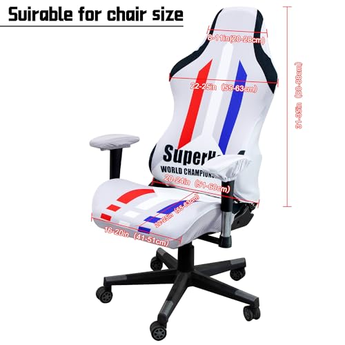 Image of Gaming Chair Covers (No Chair),Office Computer Chair Cover,Jacquard Stretch Prevent Cat Scratching Computer Chair Slipcovers,for Gamer Computer Chair Replacement Protector Cover,Superhero Grey
