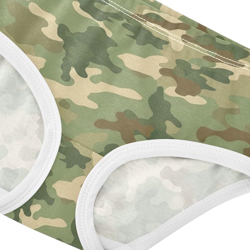 Cotton Toddler Underwear Floral Abstract Camouflage Green Beige Girl Panties Cute Designer Undies Kids Briefs 2t4