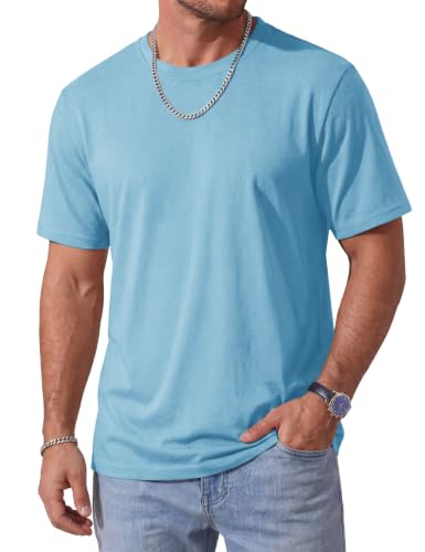 Image of MAGCOMSEN Mens T-Shirts Short Sleeve UPF 50+ Lightweight Moisture Wicking Basic Crewneck Casual Summer Cooling T Shirt
