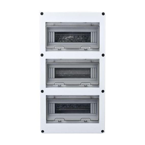 Centralino Elettrico da Parete IP65-36 Moduli (3x12) - Scatola di Distribuzione Impermeabile con Porta Trasparente Fumé