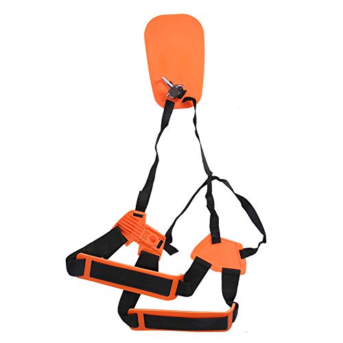 HERCHR Trimmer Shoulder Strap, Trimmer Harness Strap Strimmer Double Shoulder Harness Strap Garden Pruner Harness Strap Double Shoulder Padded Strap for Lawn Mower Trimmer Orange