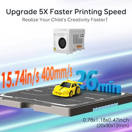 Image of AOSEED AI 3D Printer for Kids, Fast 400mm /s, 1500+ Models, Enclosed Safe | One-Click WiFi App Control, Leveling-Free 3D Printer, 8 PLA Filaments, STEM Toy Gift for Home & School, X-MAKER AI+