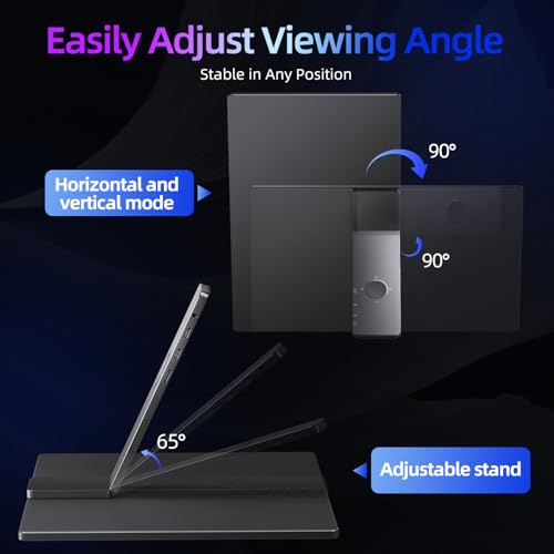 Image of KYY Portable Monitor Built-in Stand (K1302R) and Travel Bag