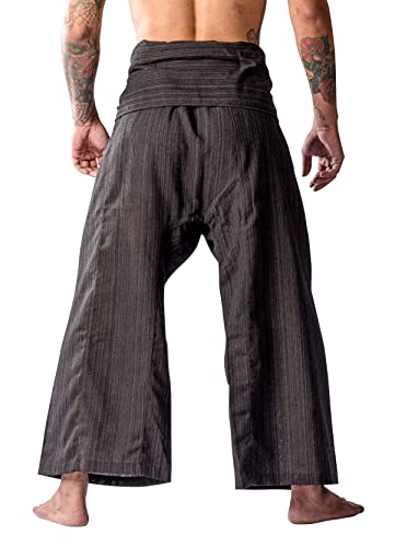 LannaPremium Thai Fisherman Pants, Black, XXL Long